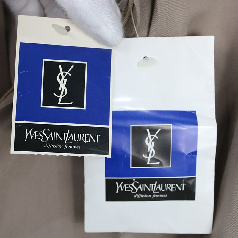 YVES SAINT LAURENT / イヴサンローラン ウールタックスラックスパンツ beige