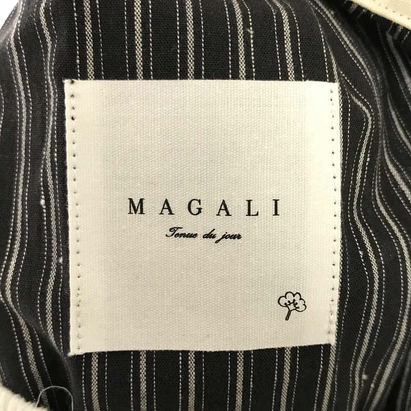 MAGALI / マガリ ストライプコットン ロングスカート ペチコート付き