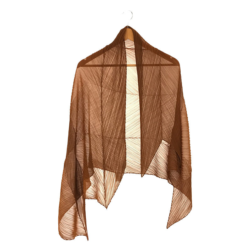 変形 プリーツ ストール スカーフ brownPLEATS PLEASE ISSEY MIYAKE / プリーツプリーズイッセイミヤケ