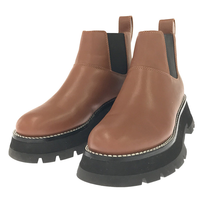 kate short lug sole combat boot レザー 厚底 サイドゴア ショート ブーツ