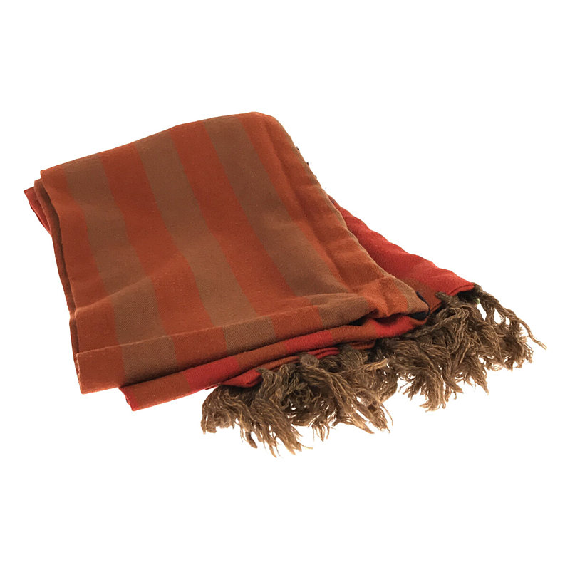 Paul Smith / ポールスミス ウール ストライプ ハンド ステッチ フリンジ ストール