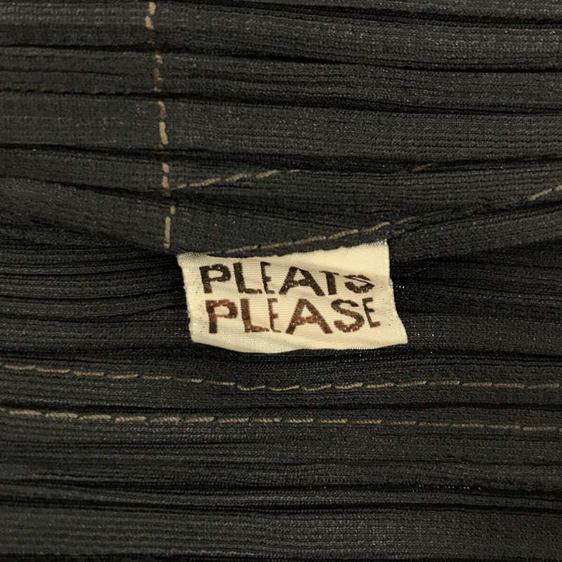 転写 デニム調 ステッチワーク プリーツ スカート blackPLEATS PLEASE ISSEY MIYAKE / プリーツプリーズイッセイミヤケ