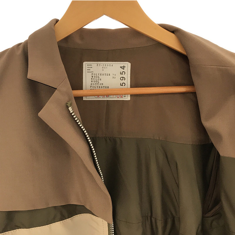 sacai / サカイ Nylon Twill Mix Jacket 異素材 切替 ナイロンツイル ミックス ジャケット  ブルゾン