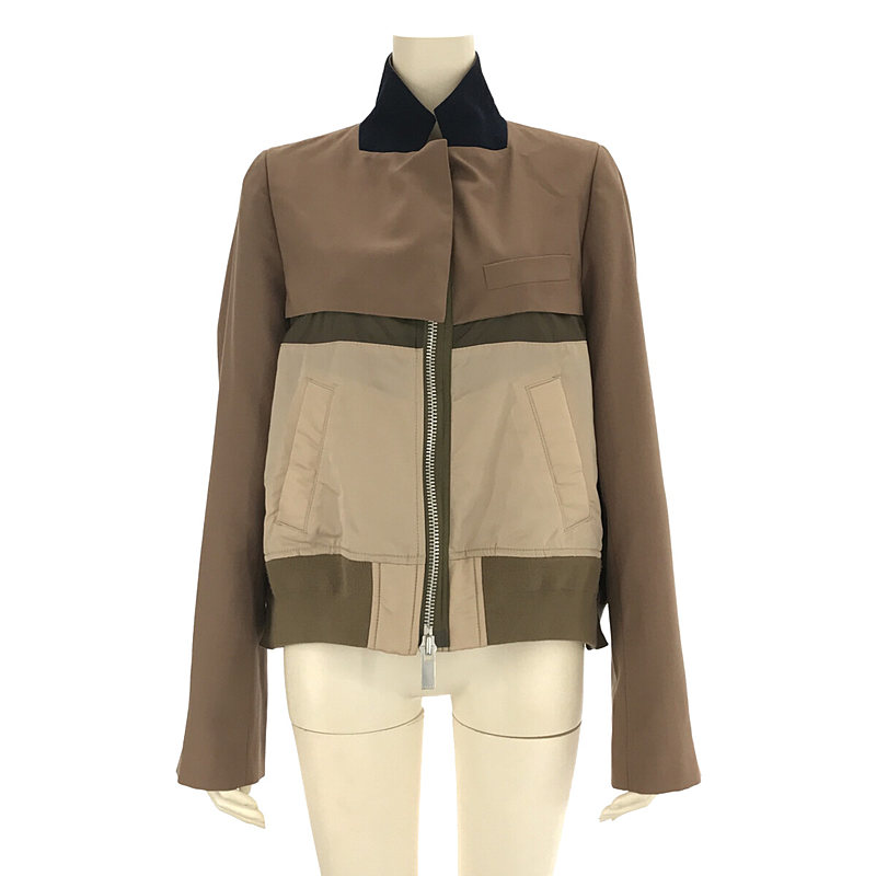 sacai / サカイ Nylon Twill Mix Jacket 異素材 切替 ナイロンツイル ミックス ジャケット  ブルゾン