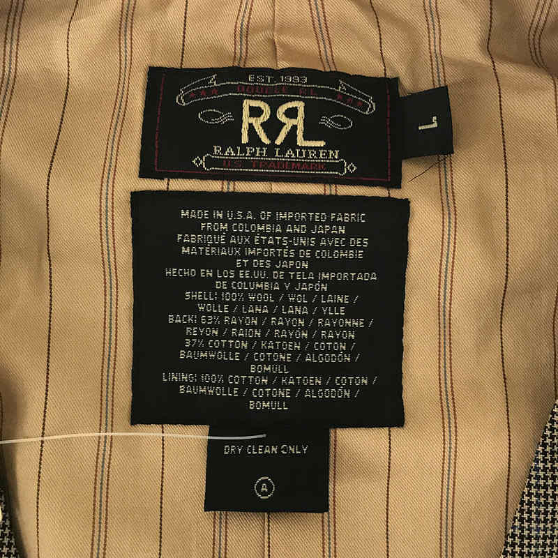 RRL / ダブルアールエル 90s USA製 千鳥格子 ジレ ベスト