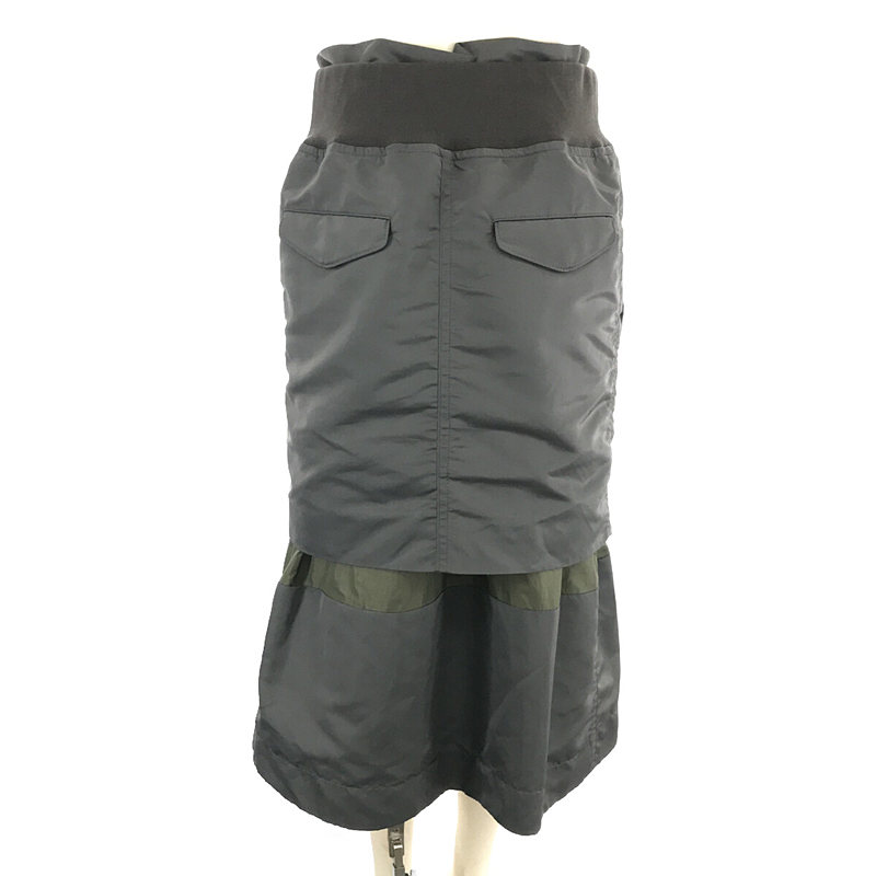 sacai / サカイ Nylon Twill Mix Skirt MA-1 ディテール ナイロン ツイル ミックス スカート