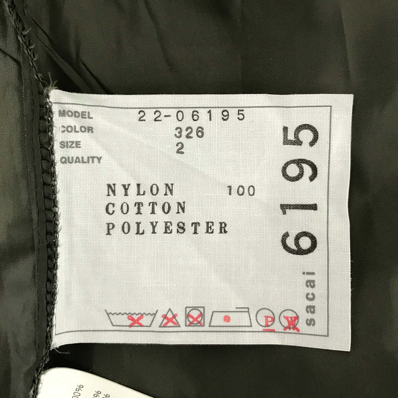 sacai / サカイ Nylon Twill Mix Skirt MA-1 ディテール ナイロン ツイル ミックス スカート