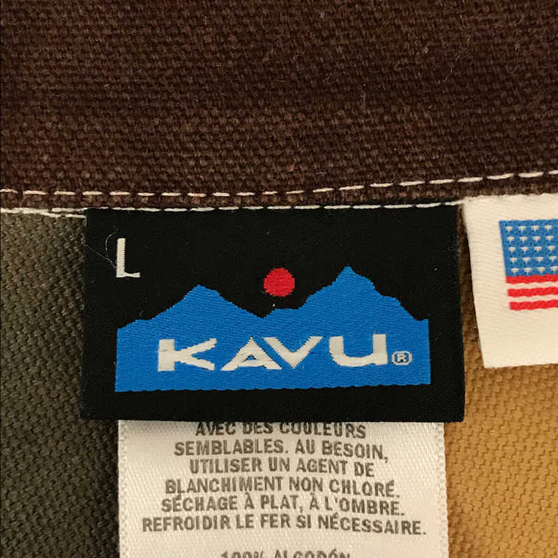 KAVU / カブー USA製 コットン ダック地 パネル 切替 ジップアップ ジャケット