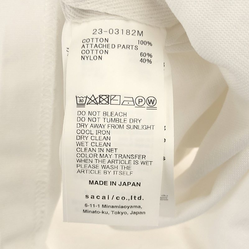 sacai / サカイ Cotton Jersey L/S T-Shirt / サイドスリット レイヤードスリーブ カットソー