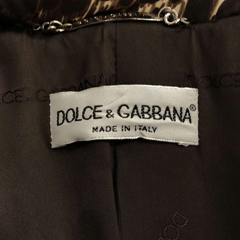 DOLCE＆GABBANA / ドルチェ＆ガッバーナドルガバ レオパード柄 中綿入り ステンカラーコート