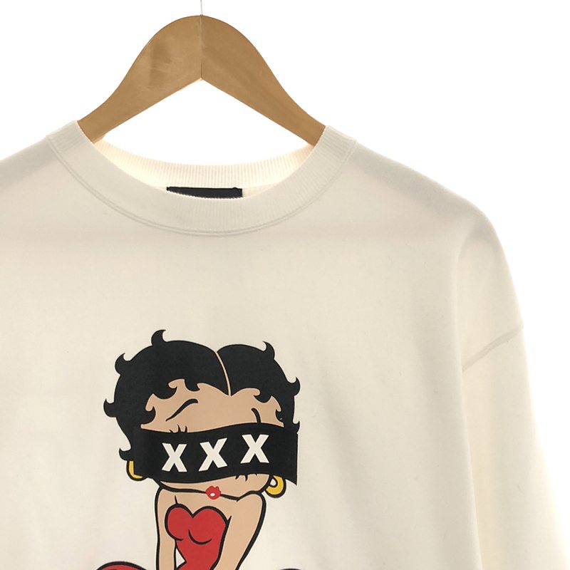 GOD SELECTION XXX / ゴッドセレクション × BETTY BOOP / ベティ・ブープ  CREW NECK SHIRT / 両面プリントスウェット