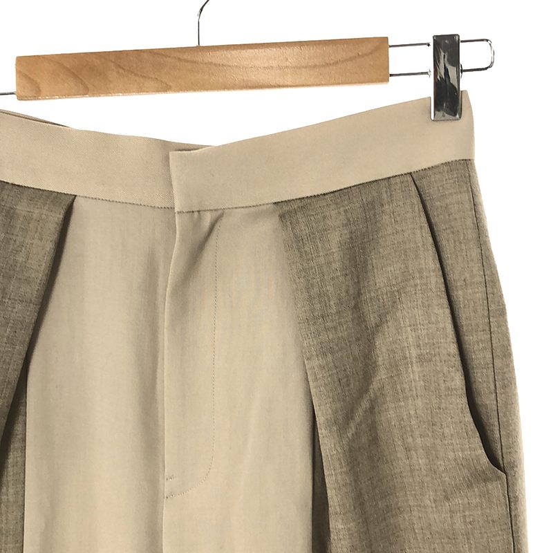 ADORE / アドーア パネル切替 2トーン ウールトップ ストレッチパンツ