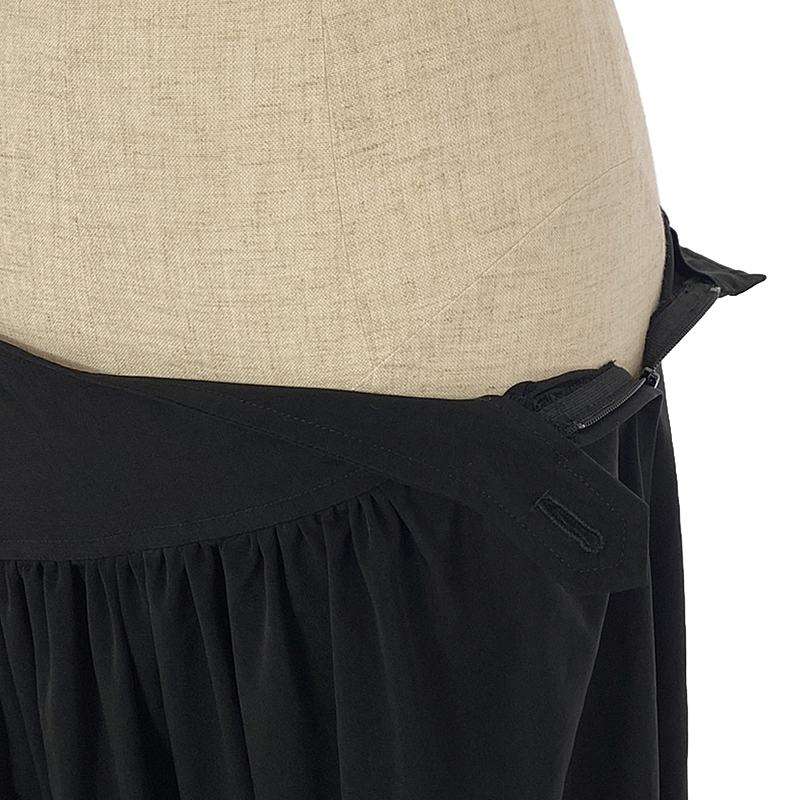 Y's / ワイズヨウジヤマモト TRIACETATE POLYESTER CREPE de CHINE YOKE SKIRT / アシンメトリー ギャザー スカート