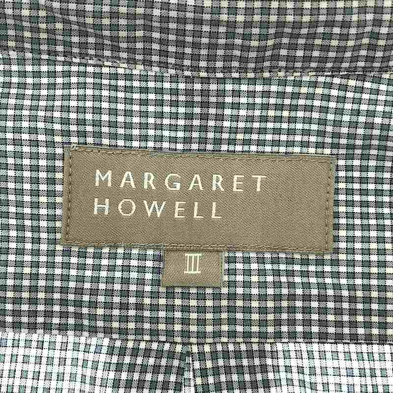 MARGARET HOWELL / マーガレットハウエル コットン ギンガムチェック バンドカラーシャツ