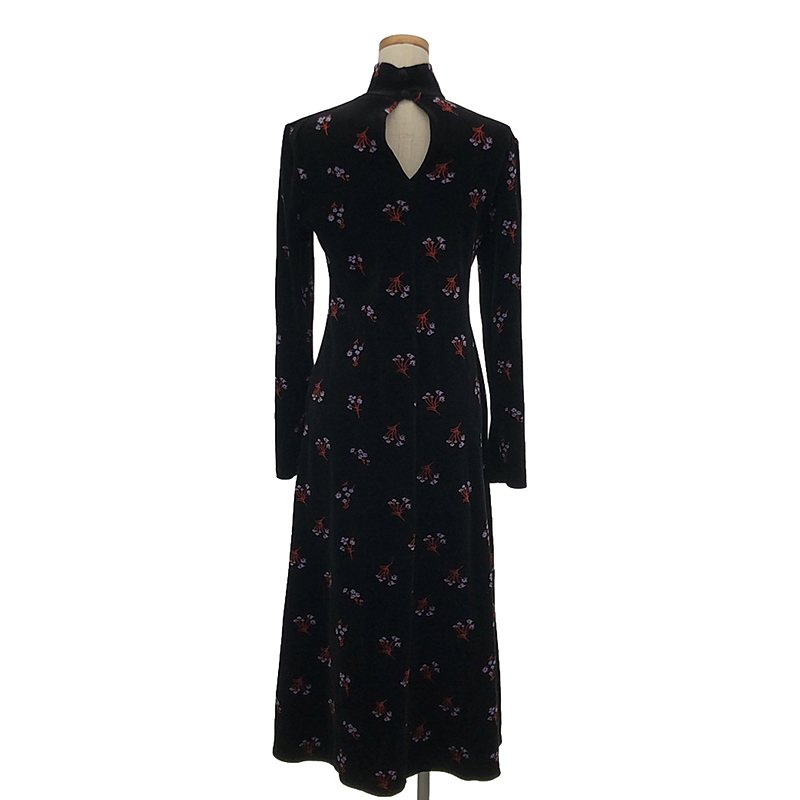 Mame Kurogouchi / マメクロゴウチ Floral Velour Jacquard High Neck Dress フローラルベロア ジャガード ハイネックドレス ワンピース