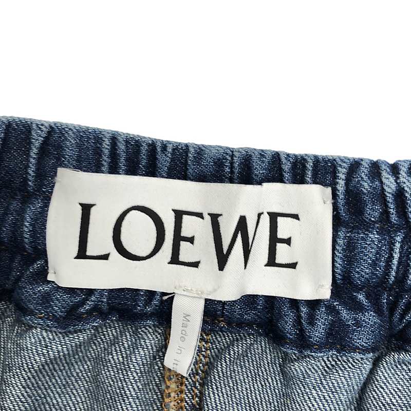 LOEWE / ロエベ アナグラム ドローストリング ワイド イージー デニムパンツ / S359Y11X41