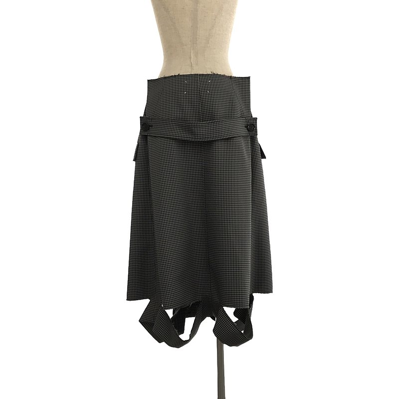 Maison Margiela / メゾンマルジェラ 千鳥格子柄 カットアウトディティール 変形 トレンチスカート