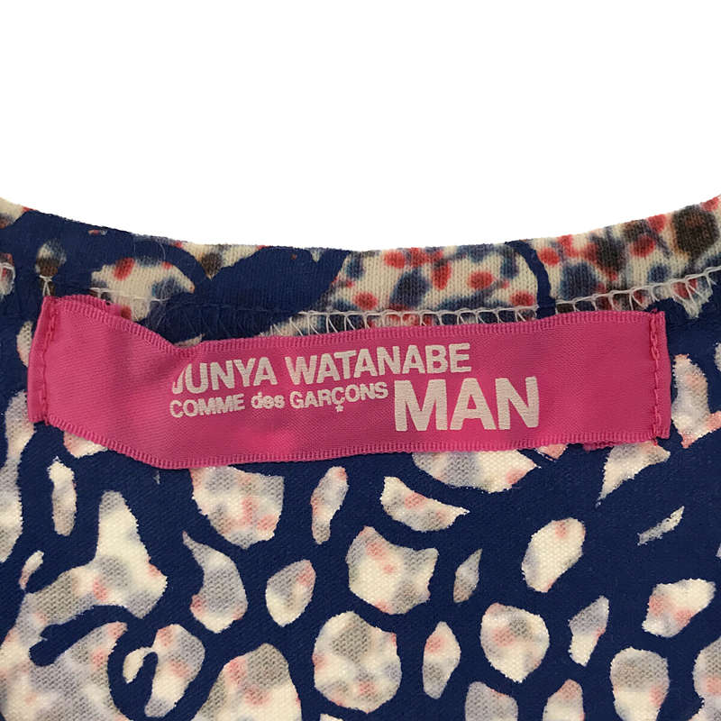 JUNYA WATANABE MAN PINK / ジュンヤワタナベマンピンク 総柄 コットン クルーネックTシャツ