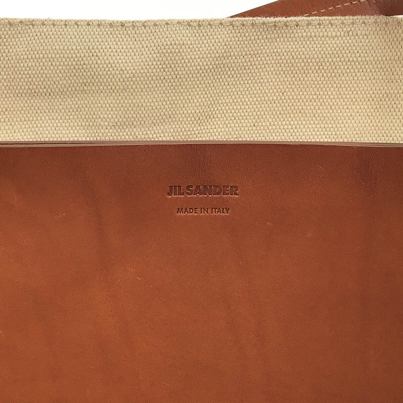 JIL SANDER / ジルサンダー キャンバス レザー ショッパー トートバッグ