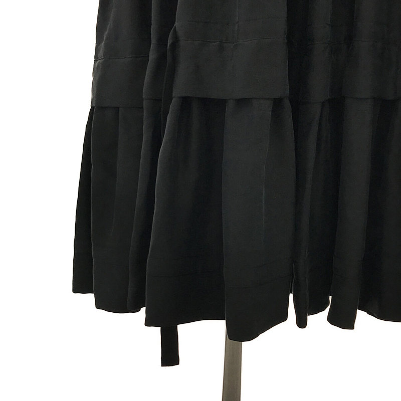 J&M DAVIDSON / ジェイアンドエムデヴィッドソン silk 100% シルク ティアード ボリューム ロングスカート