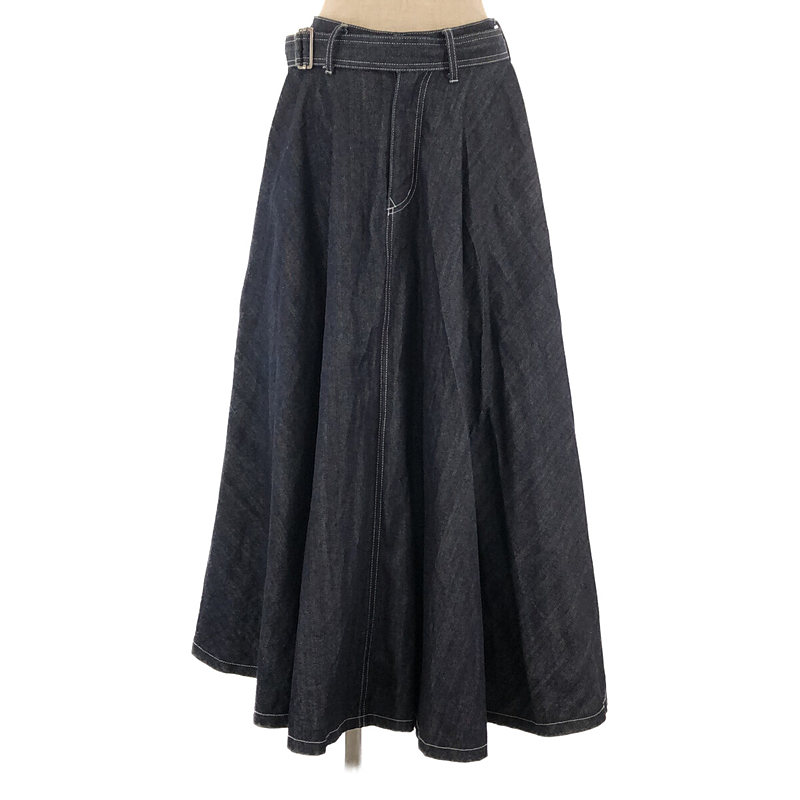 super flare denim skirt スカート