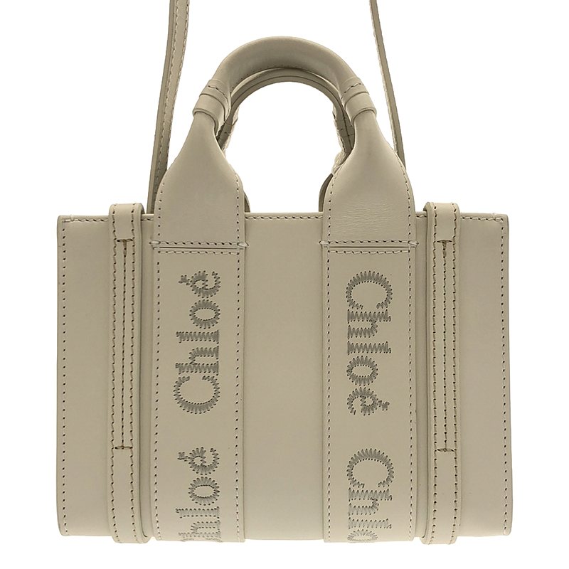 Chloe / クロエ 2way woody mini tote /  ショルダー付き レザー ミニ ハンドトートバッグ