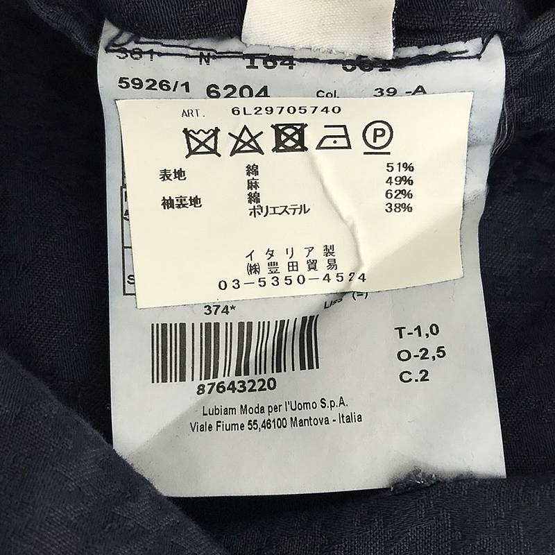 L.B.M.1911 / エルビーエム1911 コットン リネン 千鳥格子 2B テーラードジャケット