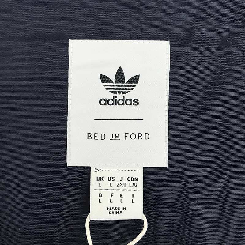 BED J.W. FORD / ベッドフォード × adidas Originals ロゴプリント バイカラー フーデッドナイロンコート