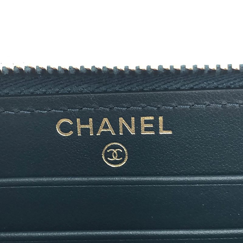 CHANEL / シャネル 19 マキシマトラッセ ラムスキン レザー ミディアム ウォレット コンパクト 財布