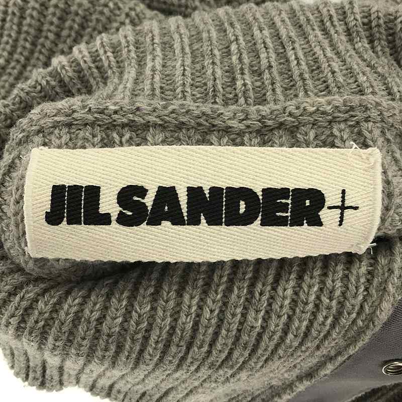 JIL SANDER+ / ジルサンダープラス ウール 肩ボタン オーバーサイズ タートルネックニット