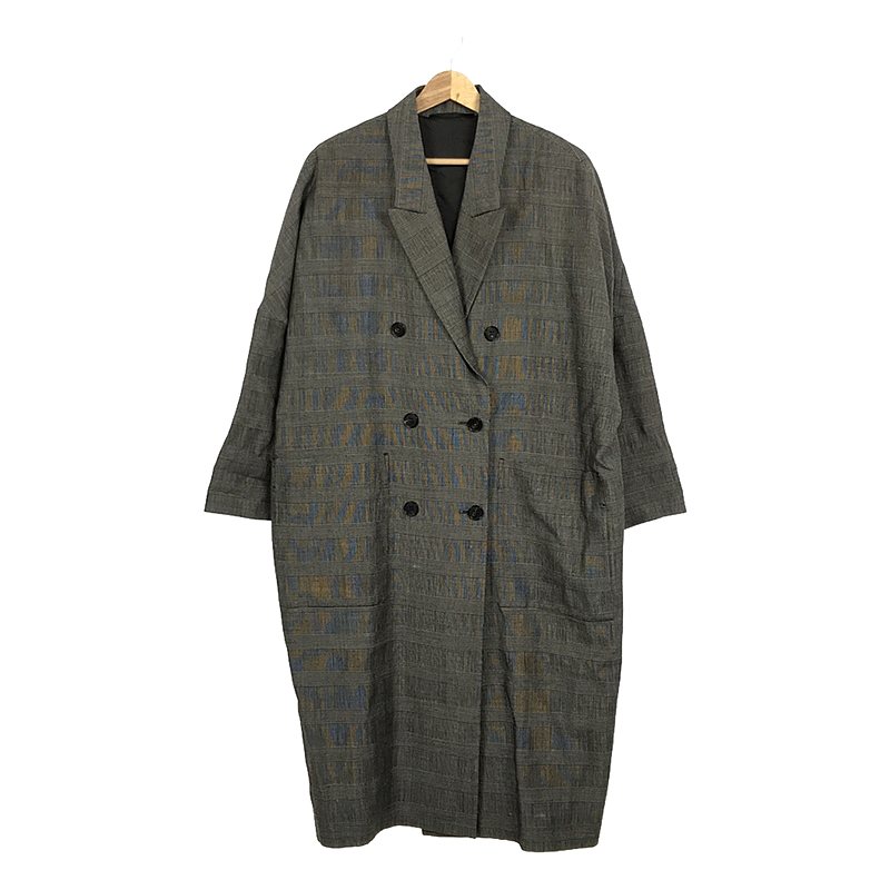 Glen Check Coat リネン グレンチェックコート