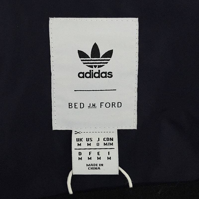 BED J.W. FORD / ベッドフォード × adidas Originals ロゴプリント バイカラー フーデッドナイロンコート