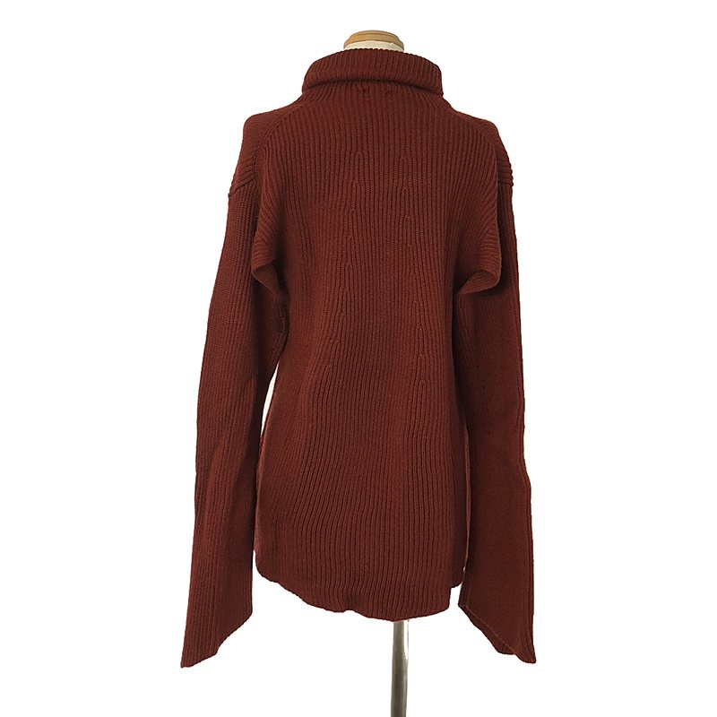 unfil / アンフィル bluefaced leicester bottle neck sweater カットアウト タートルネックニット