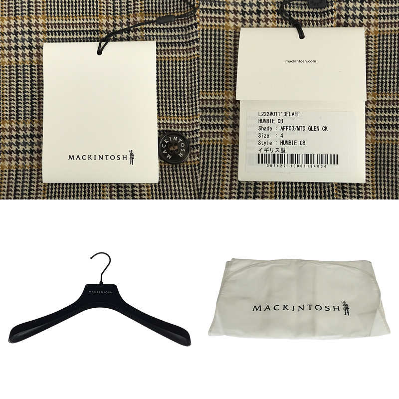 MACKINTOSH / マッキントッシュ ウール チェック オーバーサイズ ドロップショルダー サイドカラー ブロッキング コート