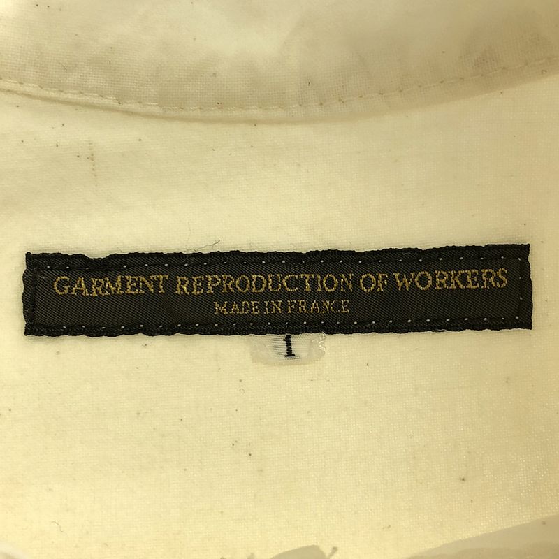 GARMENT REPRODUCTION OF WORKERS / ガーメントリプロダクションオブワーカーズ コットン バンドカラーシャツ