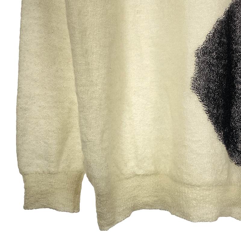 ANN DEMEULEMEESTER / アンドゥムルメステール KNITTED SWEATER モヘア ウール バイカラー インターシャ ニット セーター