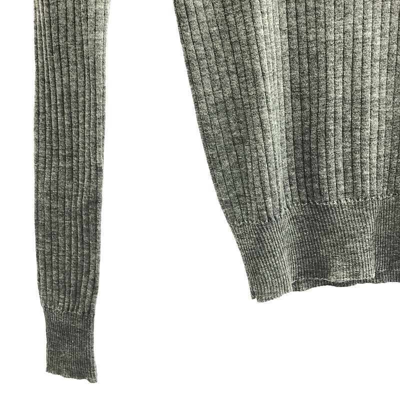 Drawer / ドゥロワー 18G カシミヤシルクリブクルーネックニット