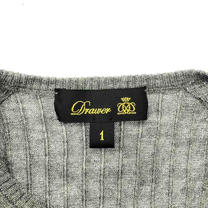 Drawer / ドゥロワー 18G カシミヤシルクリブクルーネックニット