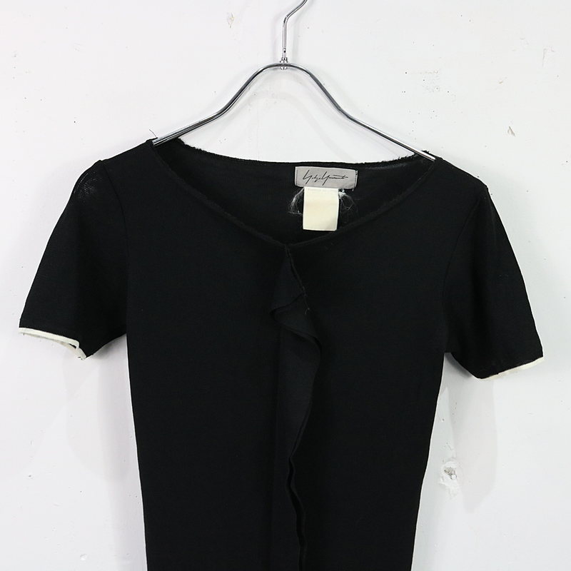 YOHJI YAMAMOTO / ヨウジヤマモト バイカラー半袖ニット