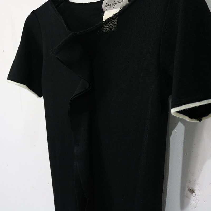YOHJI YAMAMOTO / ヨウジヤマモト バイカラー半袖ニット
