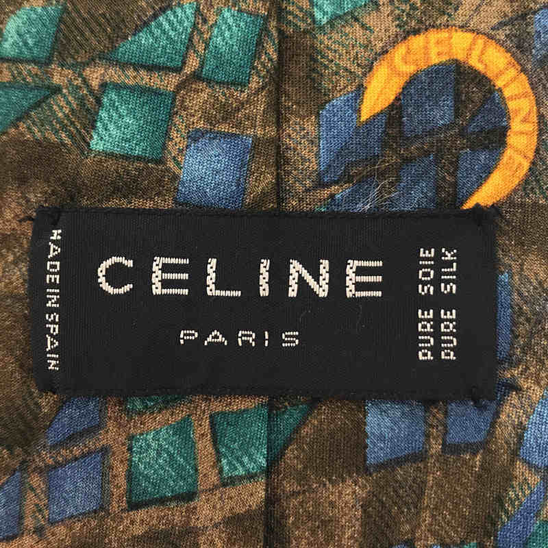 CELINE / セリーヌ スペイン製 シルク ネクタイ 総柄 フォーマル