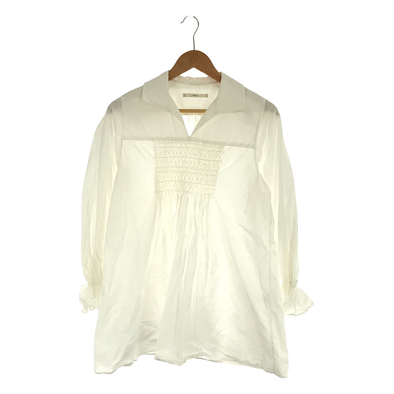 SMOCKING BLOUSE ハンギングスモッキング シャツ ブラウス