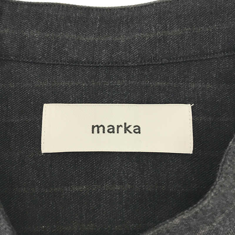W POCKET BAND COLLAR SHIRT - STRIPE VIELLA バンドカラーシャツmarka / マーカ
