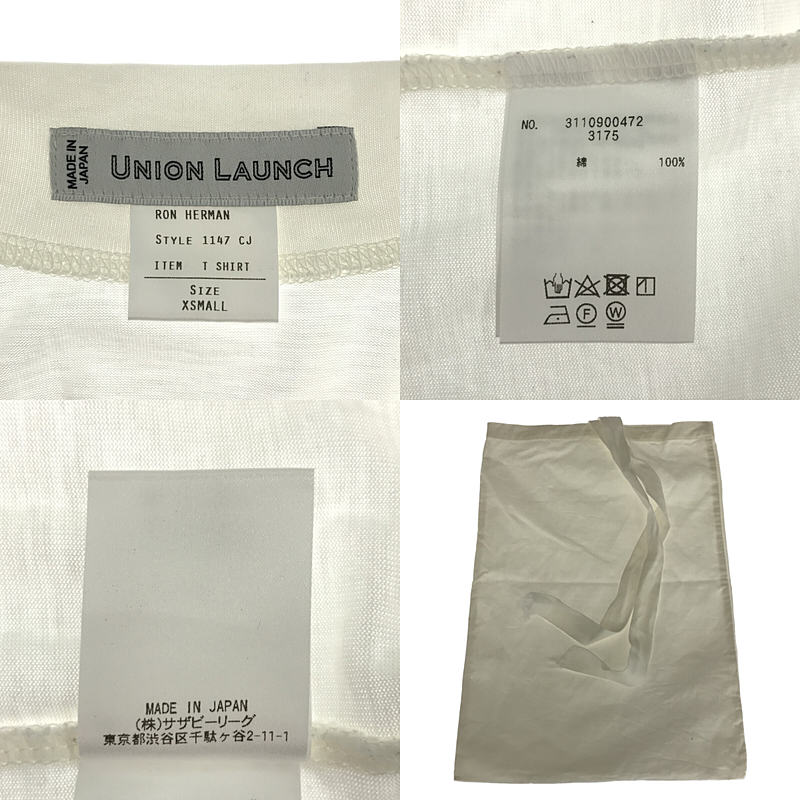 UNION LAUNCH / ユニオンランチ × RON HERMAN ロンハーマン 別注 Crew Neck Pack Tee パックT 2セット Tシャツ 保存袋有