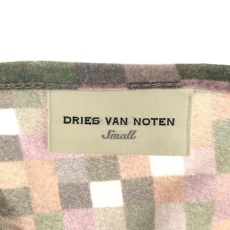 DRIES VAN NOTEN / ドリスヴァンノッテン コットンシルク 総柄 切替 Tシャツ