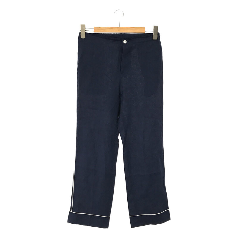 PAJAMA PANTS L.LINEN -NAVY リネン スラックス パンツ