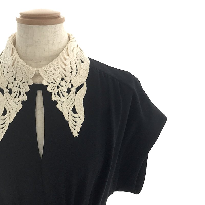 Mame Kurogouchi / マメクロゴウチ Silk Lace Collar A−Line Dress シルク レースカラー ワンピース