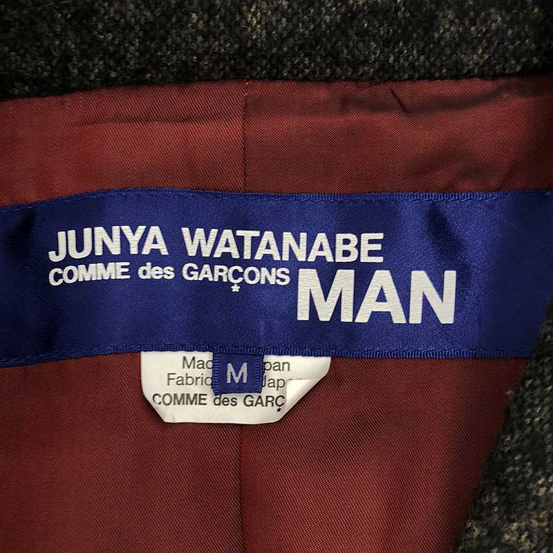 JUNYA WATANABE COMME des GARCONS MAN / ジュンヤワタナベコムデギャルソンマン 異素材 ドッキング ツイード チェスターコート / 総裏地