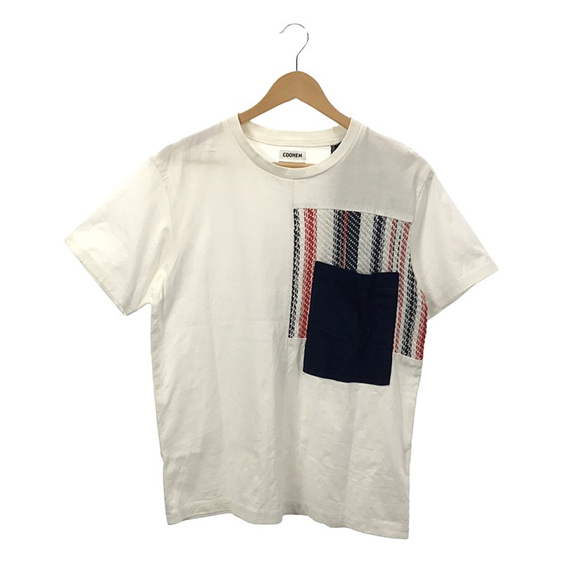 SUMMER STRIPE TWEED T-SHIRT ニット切替 ポケットTシャツ