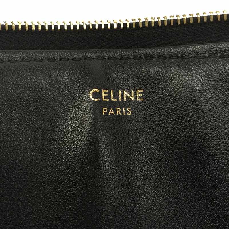 CELINE / セリーヌ Cチャーム レザー キルティング クラッチバッグ ラージ